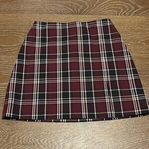 Aritzia Sunday Best Red Plaid Mini Skirt